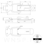 Duża klamra 4 sztuki do blatów stołu 39 X 108 mm, 2 częściowa z blokadą - 2