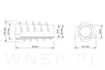 Nakrętka M8 X 20 mm - mufa do drewna typ NC - 2