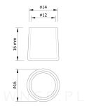 Ślizgacz ochronny PVC okrągły na nogę Ø 12 mm czarny - 3