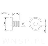 Wkręt metryczny z łbem walcowym M8 x 10 mm, ocynk czarny - 2