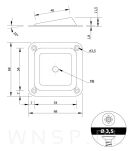 Duże mocowanie skośne do nóg 100 sztuk, blacha do nogi skośnej meblowej M8, 10 stopni - 2