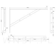 Wspornik, konsola do półki ściennej, wiszącej 500 x 330 x 29 mm - 2
