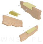Uchwyt krawędziowy Nicea mosiądz Nicea mosiądz, rozstaw 160 mm - 5