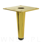 Noga stalowa stożek 10 cm, z blachą montażową, złota - 4