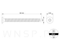 Wkręt stożkowy UNIX 5,0 x 60 mm do drewna - 2