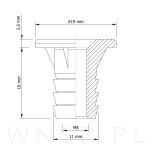 Mufa wbijana  M8 x 16 mm do stopek meblowych - 3