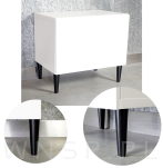 Noga bukowa prosta, stożek 8 cm, czarna - 3