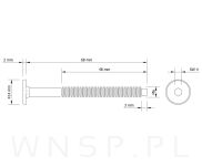 M6 X 65 mm metryczny z łbem walcowym SW 4 - 2