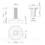 Stopka meblowa M8 X 34 mm z gniazdem do mebli - 2