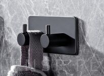 Potrójny haczyk, uchwyt, wieszak czarny, samoprzylepny - 15