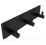 Potrójny haczyk, uchwyt, wieszak czarny, samoprzylepny - 8