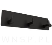 Potrójny haczyk, uchwyt, wieszak czarny, samoprzylepny - 3