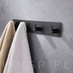 Potrójny haczyk, uchwyt, wieszak czarny, samoprzylepny - 13