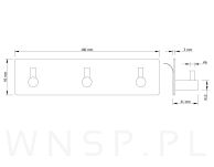 Potrójny haczyk, uchwyt, wieszak czarny, samoprzylepny - 2