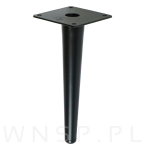 Noga stalowa stożek 20 cm, z blachą montażową, czarny mat - 4