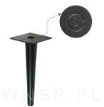 Noga stalowa stożek 20 cm, z blachą montażową, czarny mat - 6