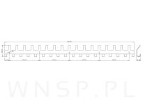 Wieszak 1002 mm z 35 uchwytami, haczykami, kolor biały przykręcany - 2