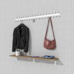 Wieszak 1002 mm z 35 uchwytami, haczykami, kolor biały przykręcany - 3