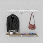 Wieszak 1002 mm z 35 uchwytami, haczykami, kolor biały przykręcany - 5