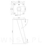 Noga stalowa skośna stożek 18 cm, z blachą montażową, czarna matowa - 2