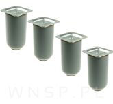 Nóżka bukowa szary mat 10 cm, walcowa 60 mm z blachą - 4