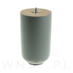 Nóżka bukowa szary mat 10 cm, walcowa 60 mm z blachą - 10