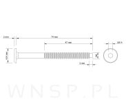 M6 X 70 mm metryczny z wprowadzeniem, SW-4 - 2