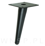 Noga stalowa skośna stożek 18 cm, z blachą montażową, czarna matowa - 4