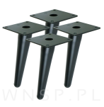 Noga stalowa skośna stożek 18 cm, z blachą montażową, czarna matowa - 6