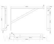 Mocny wspornik do półki ściennej, wiszącej 280 x 400 x 30 mm - 2