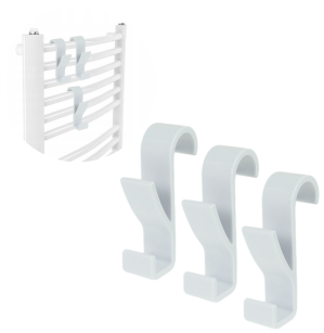 Wieszaki podwójne, 3x haczyki na ręczniki na grzejnik, kaloryfer, drabinkę łazienkową