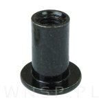 Nakrętka Ericsona M6 x 15, tulejka meblowa 100 sztuk do połączeń, łeb płaski, czarna - 5