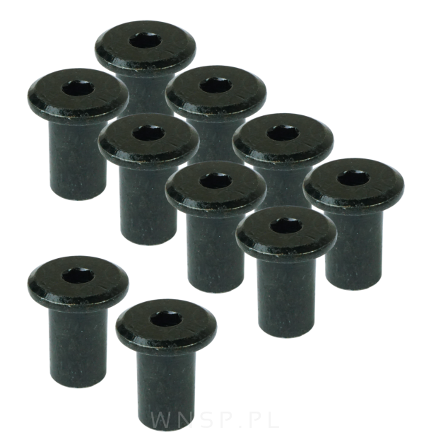 Nakrętka Ericsona M6 x 15, tulejka meblowa 100 sztuk do połączeń, łeb płaski, czarna