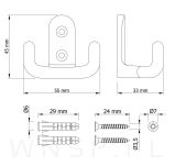 Haczyk typ Bergen, wieszak podwójny, czarny - 3