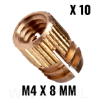 Mufa mosiężna rozporowa M4 X 5,2 X 8 - 7