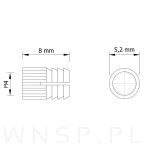 Mufa mosiężna rozporowa M4 X 5,2 X 8 - 3