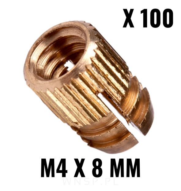 Mufa mosiężna rozporowa M4 X 5,2 X 8