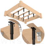 4x Noga stalowa regulowana 15 - 25 CM ze szpilką M8 x 25 mm, czarna - 5