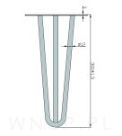 Noga stalowa z pręta 12 mm, typ Hairpin, czarna 30cm - 4
