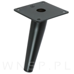 Noga stalowa skośna stożek 13 cm, z blachą montażową, czarna matowa - 6
