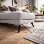 Noga stalowa skośna stożek 13 cm, z blachą montażową, czarna matowa - 3