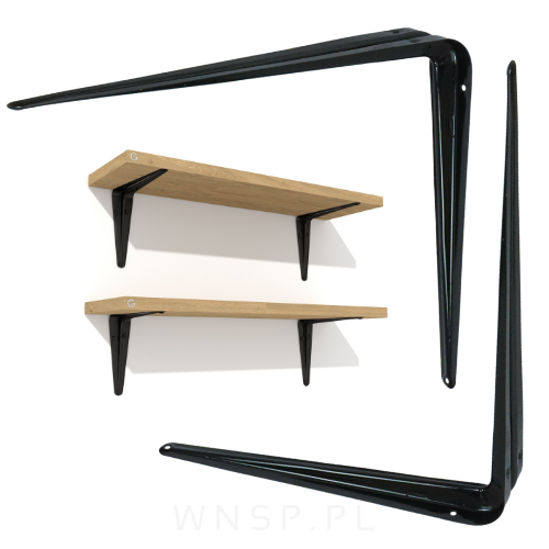 20x Wsporników do półki ściennej 400 x 350 mm, w kolorze czarnym