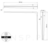 20x Wsporników do półki ściennej 300 x 250 mm, w kolorze czarnym - 2