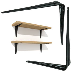 20x Wsporników do półki ściennej 300 x 250 mm, w kolorze czarnym