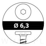Wkręt HWI 6,3 X 50 mm, SW4, ocynk żółty - 4