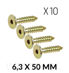 Wkręt HWI 6,3 X 50 mm, SW4, ocynk żółty - 8