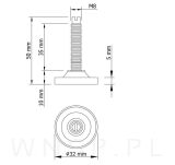 Stopka meblowa M8 X 50 mm, z nacięciem prostym - 2