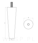 Zestaw nóżki proste 25 CM, surowe, ze szpilką M8 X 25 MM + Blachy - 10