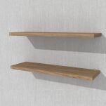 Zestaw 2 półek ściennych w dekorze orzechu 650 x 200 x 18 mm, z niewidocznymi ramionami - 5