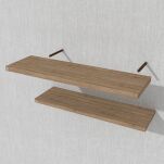 Zestaw 2 półek ściennych w dekorze orzechu 650 x 200 x 18 mm, z niewidocznymi ramionami - 4